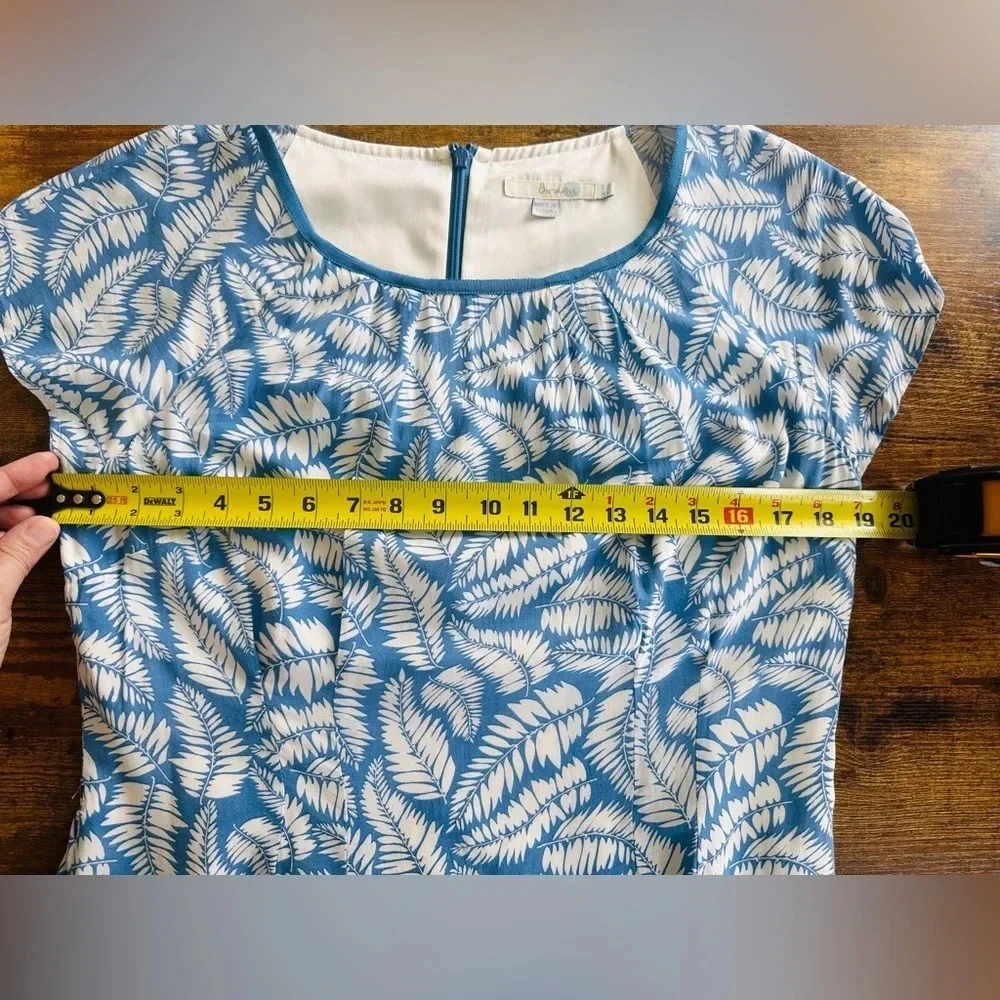 Boden Blue and White Print Dress - Size 10 - Picture 10 of 11